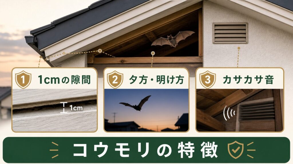 コウモリの特徴を説明するイメージ