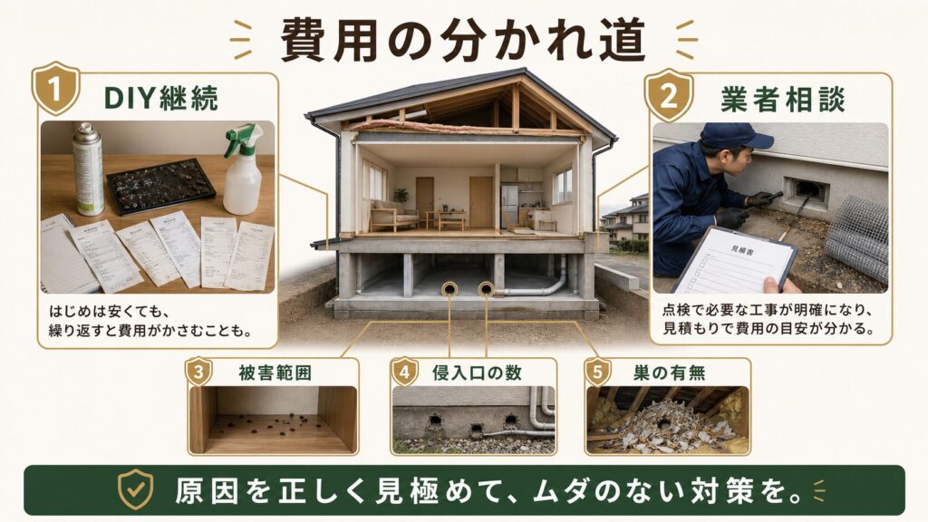 DIY費用と業者費用を比較するイメージ class=