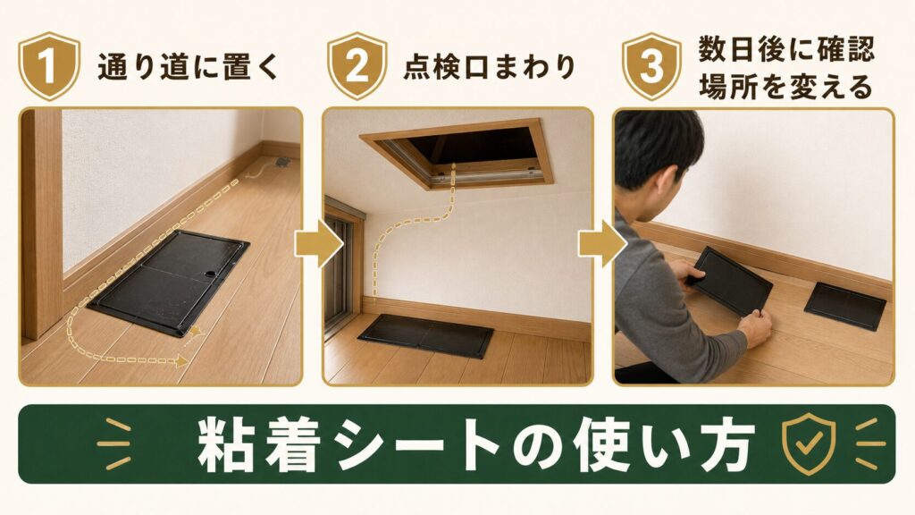 ネズミ駆除に使う粘着シートのイメージ class=