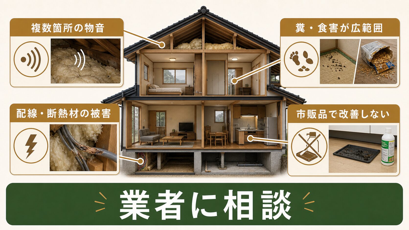 業者に相談すべきサインのイメージ