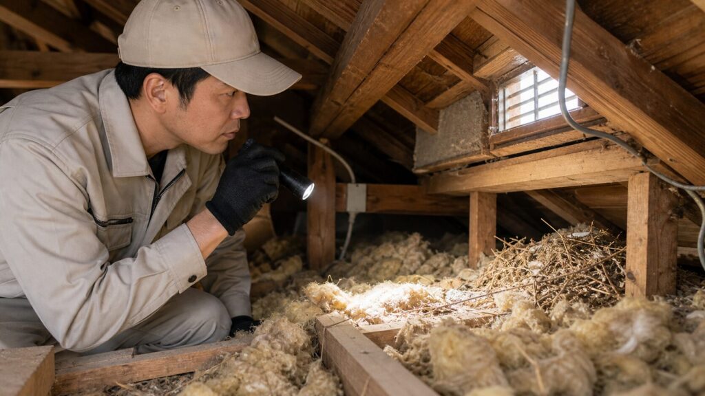 1. 現地調査で侵入口を写真付き説明してくれるかのイメージ