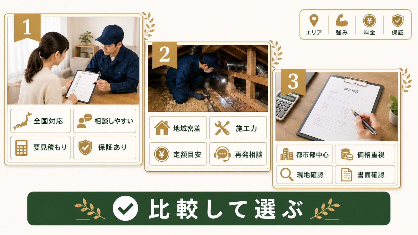 ネズミ駆除おすすめ業者TOP3のイメージ