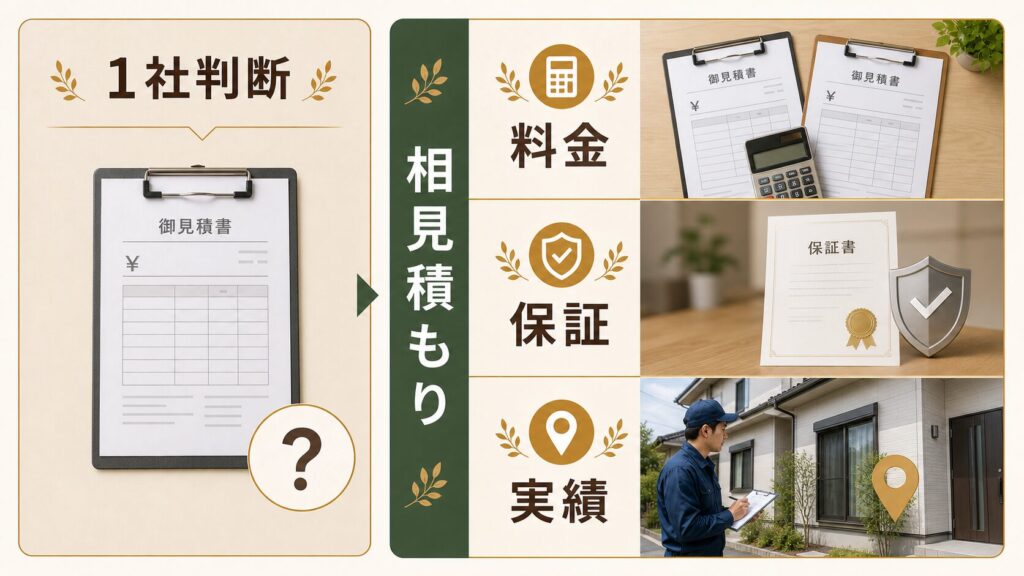 相見積もりを取るメリットのイメージ