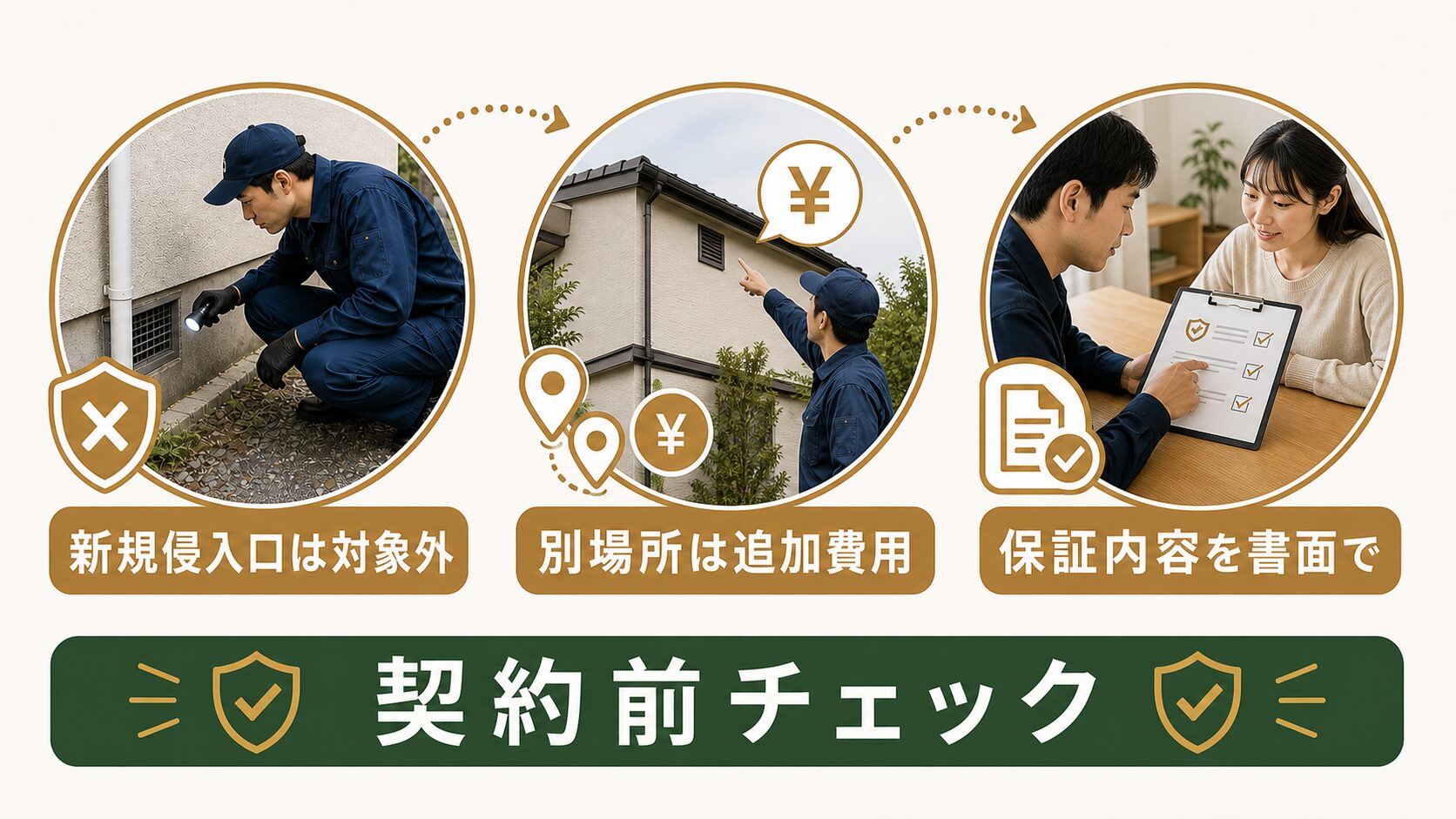 街角害獣駆除相談所の保証内容のイメージ