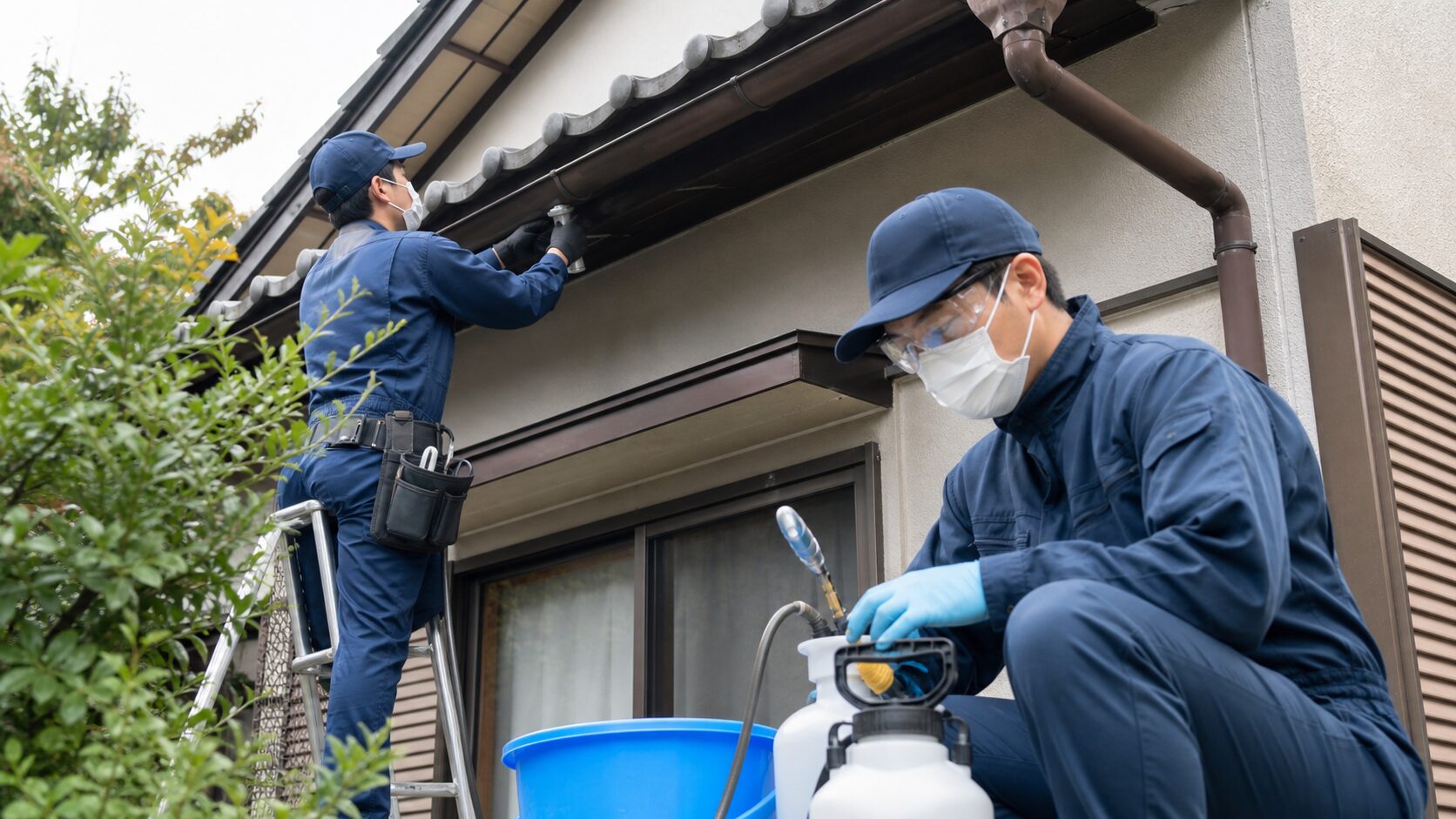 アライグマの侵入口封鎖工事のイメージ