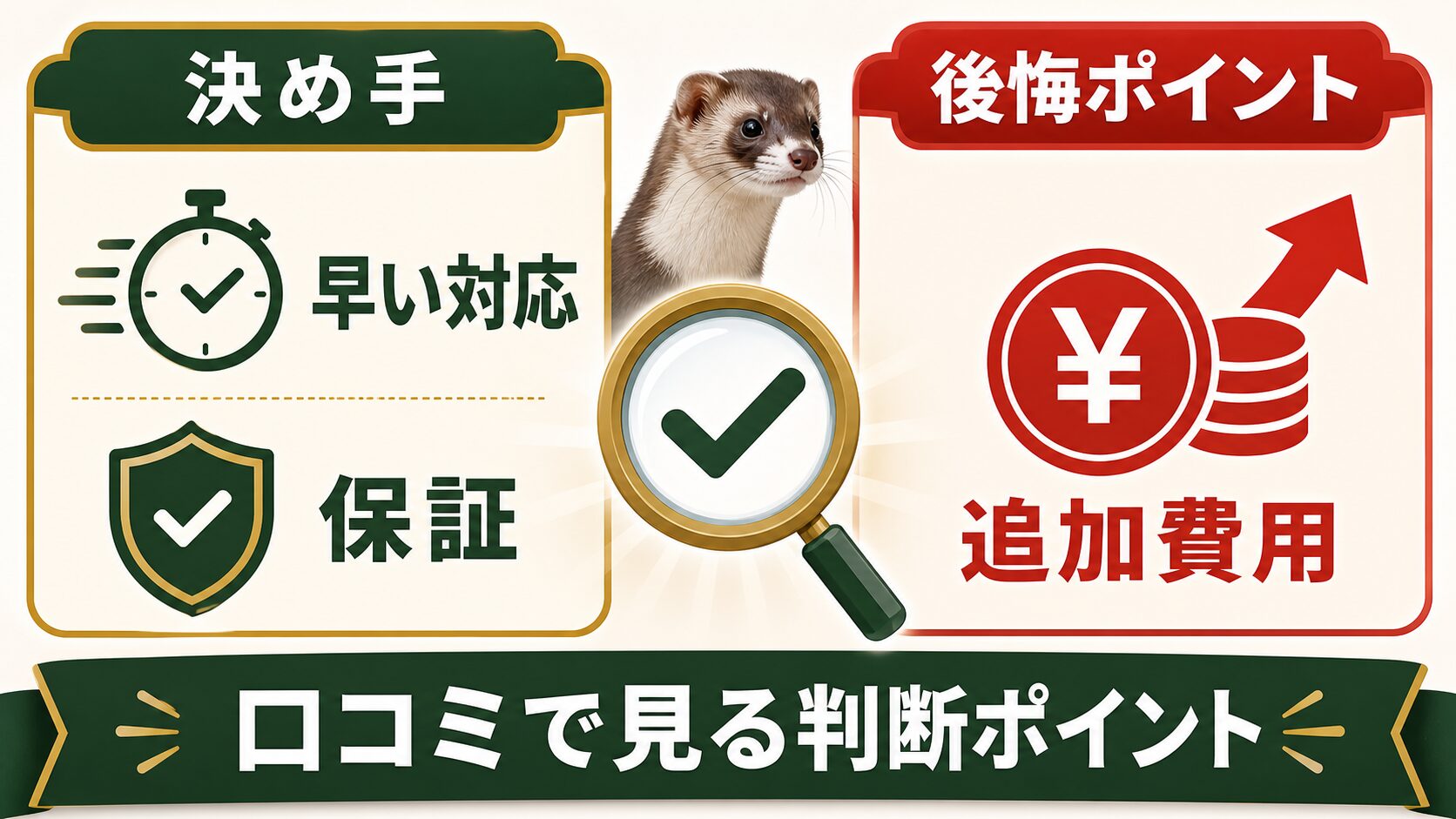 口コミで分かる判断ポイントのイメージ