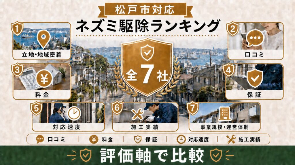 松戸市のネズミ駆除業者Googleマップ人気ランキングのイメージ