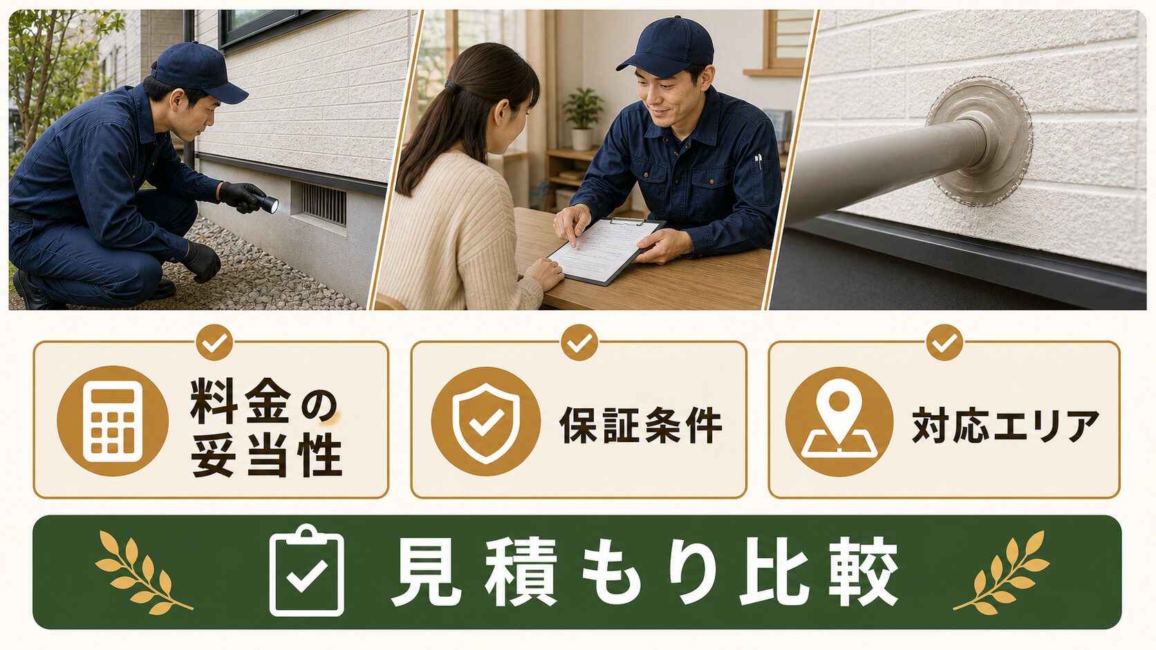 あおき消毒1社だけで決めていい？相見積もりが欠かせない理由のイメージ