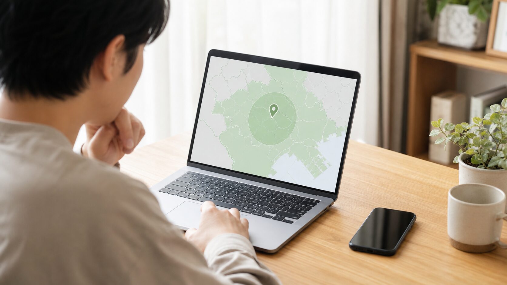 コウモリ駆除の対応エリアを地図で確認するイメージ