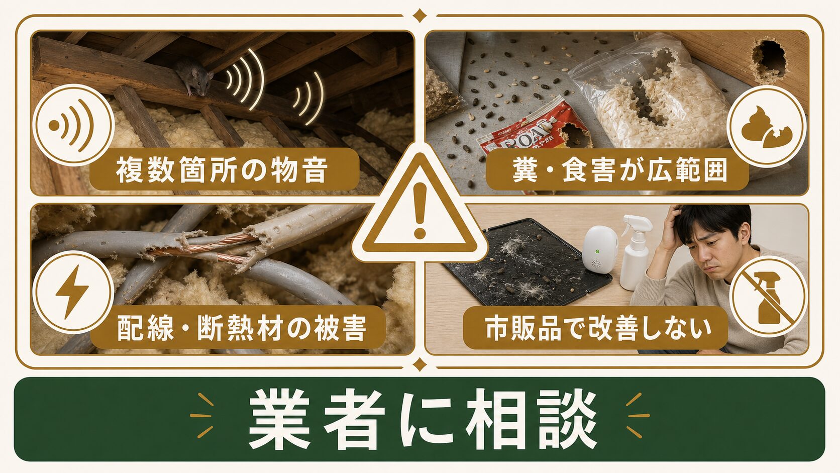 業者に相談すべきサインのイメージ