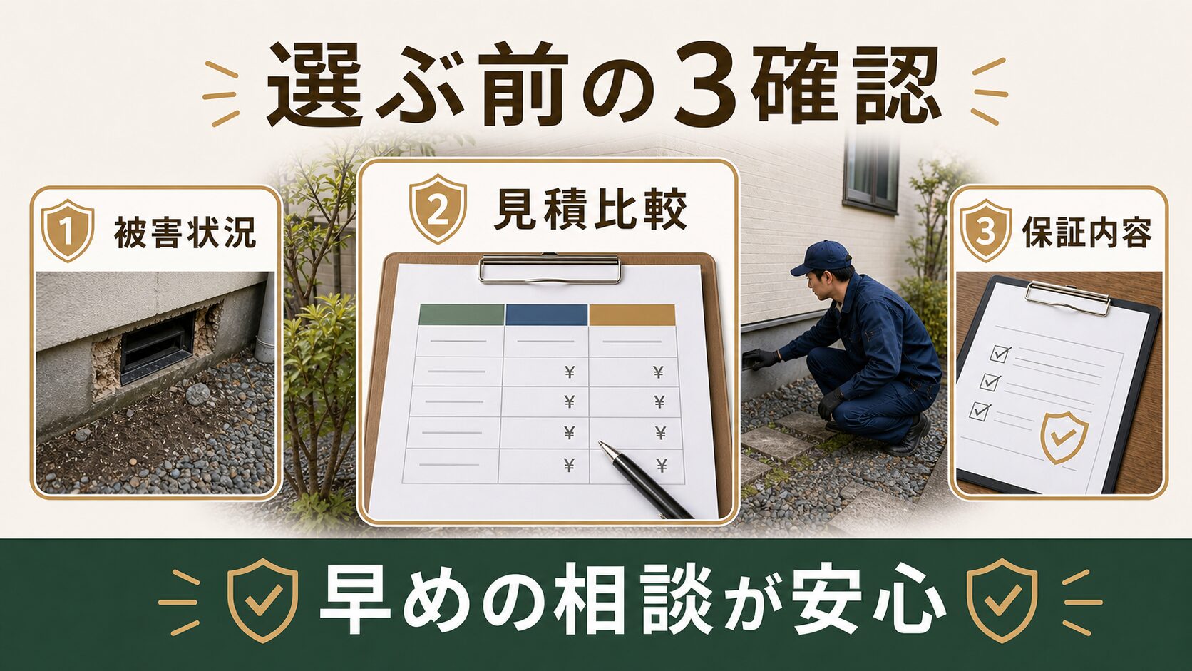 KOSHOと比較したいネズミ駆除業者TOP3のイメージ