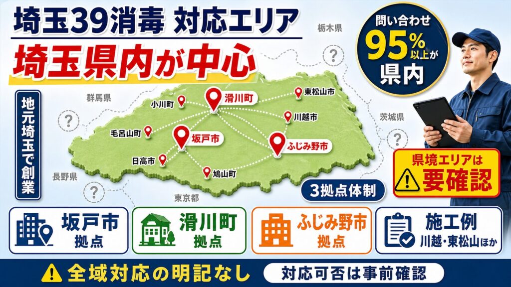 埼玉県内が中心、県境エリアは要確認のイメージ