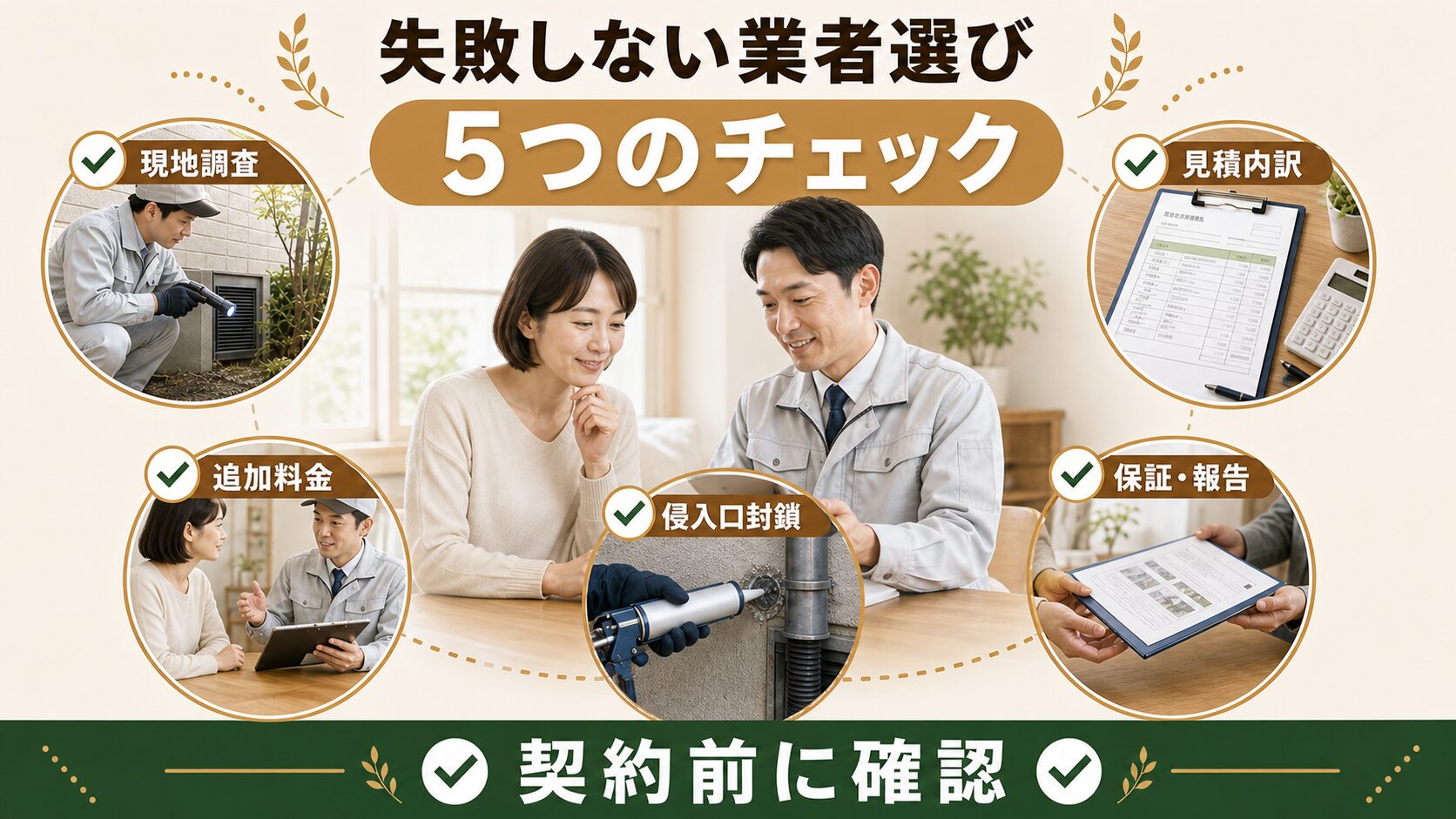 業者選びのチェックポイントのイメージ