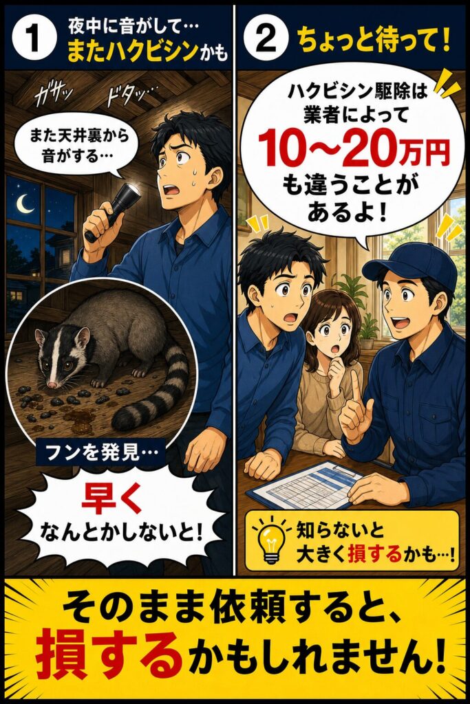 見積もりを1社だけで決めて後悔する4コマ漫画(複数社比較の大切さ)①