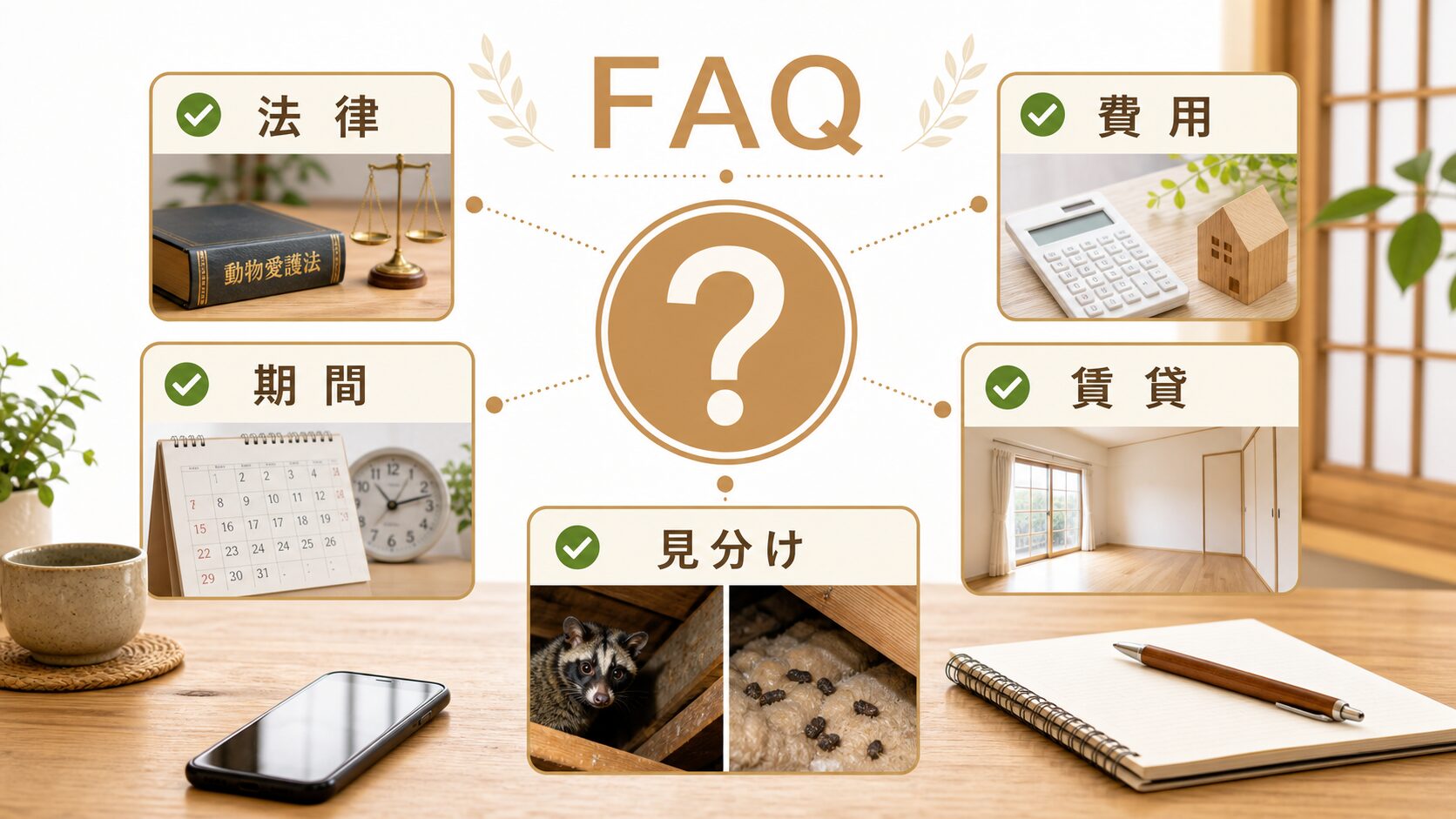 ハクビシン駆除のよくある質問を確認するイメージ