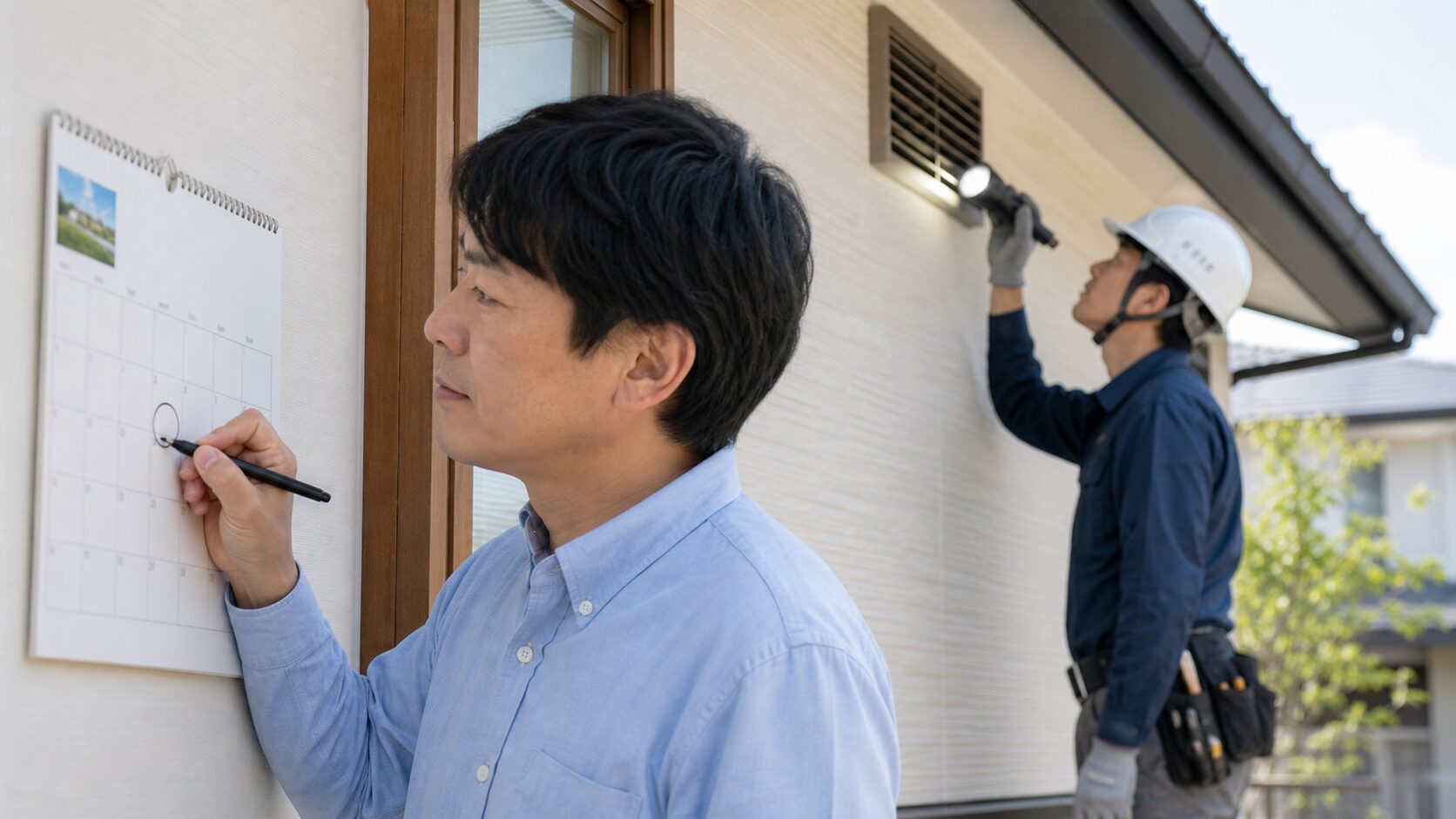 半年に一度の定期点検でハクビシンの再発を防ぐイメージ