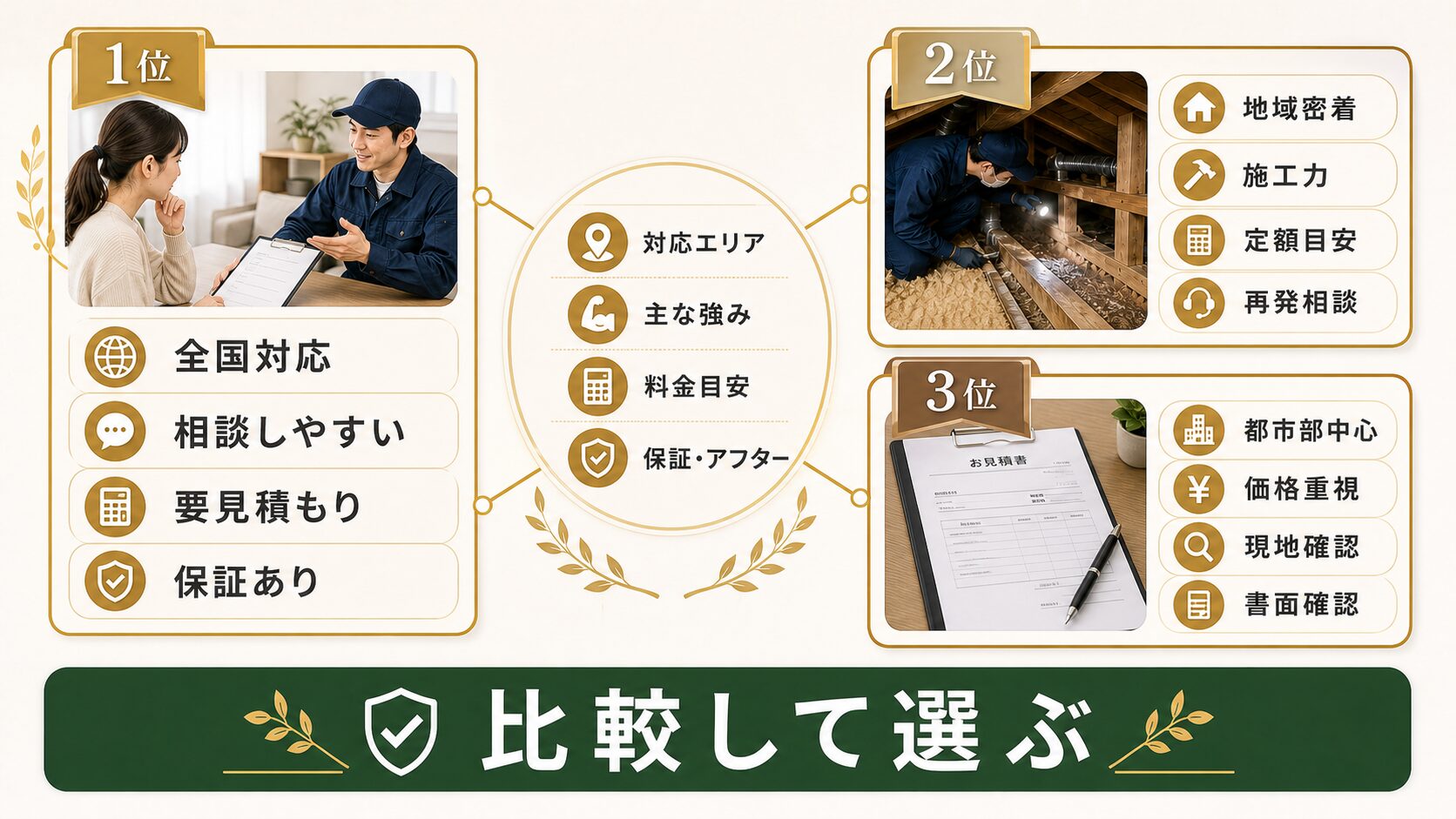 ハウスガード24と比較しておきたいネズミ駆除おすすめ業者TOP3のイメージ
