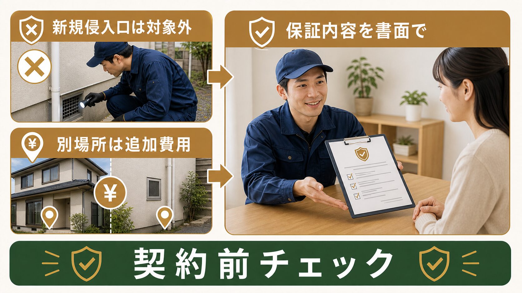 3. 保証の中身が再施工まで含まれているかのイメージ