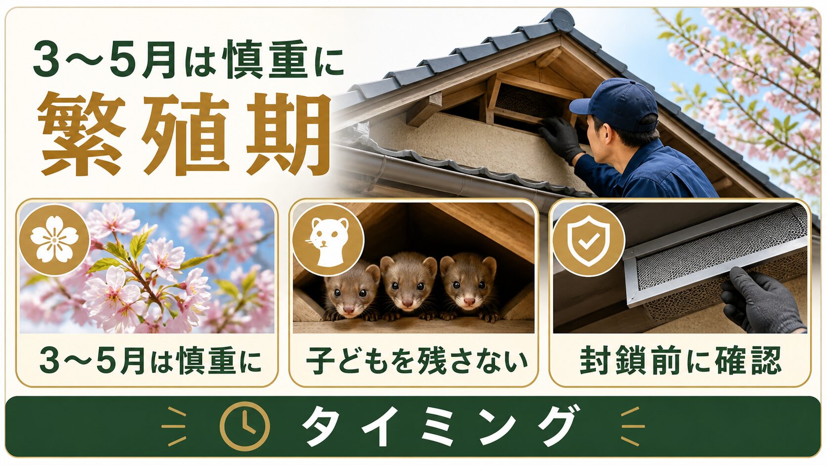 イタチの繁殖期と追い出し時期のイメージ