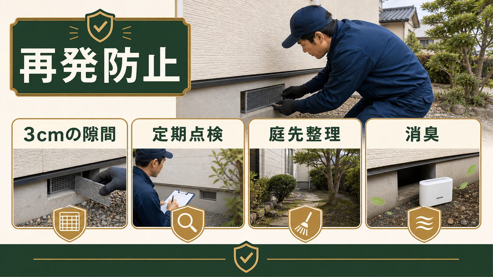 イタチ被害の再発防止点検のイメージ