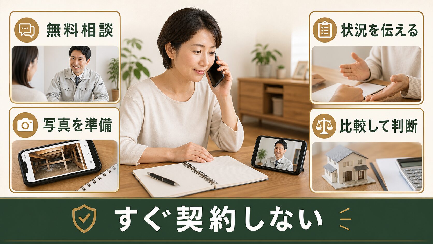 無料相談で状況を伝えるイメージ