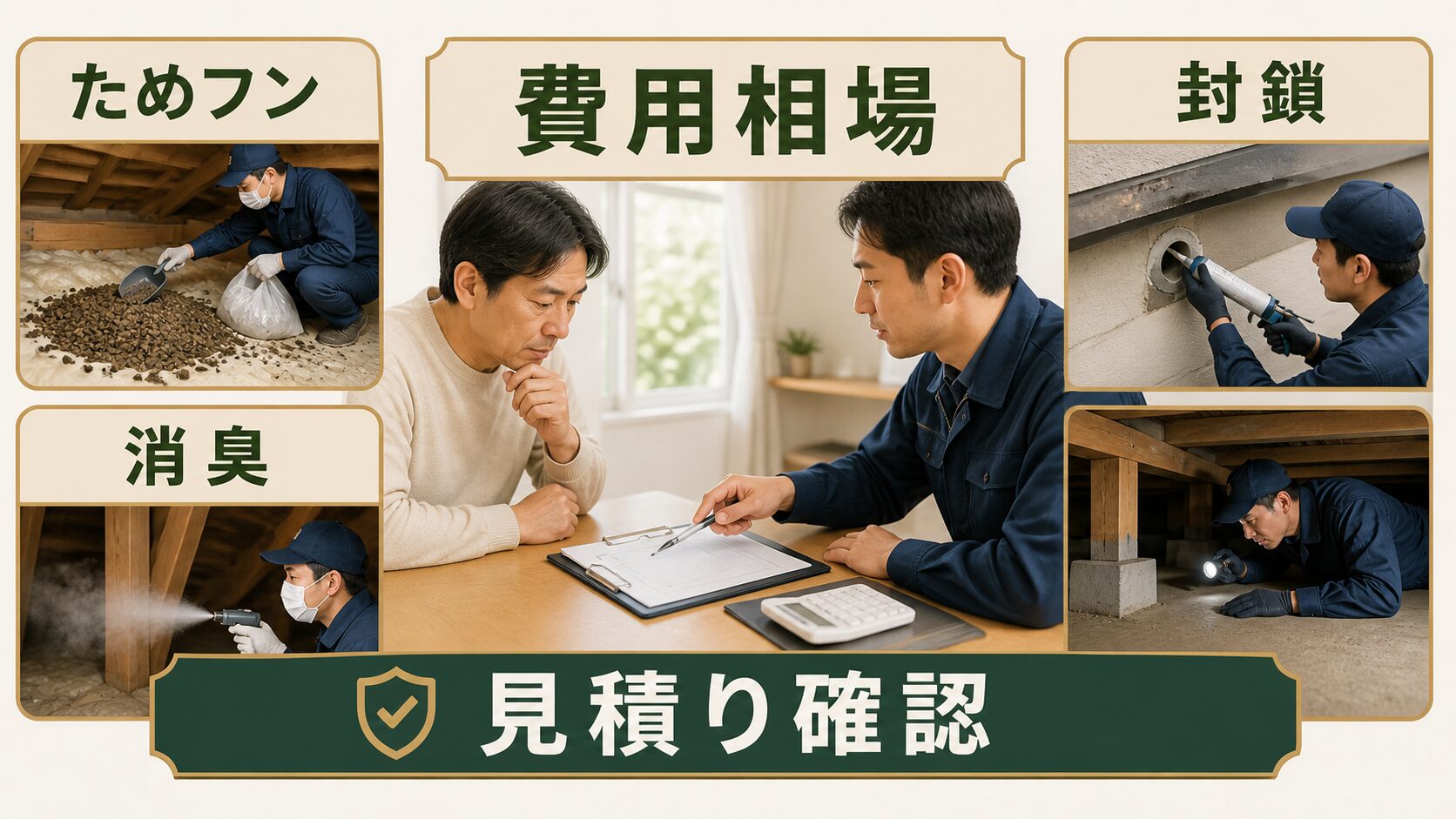 イタチ駆除の費用相場と見積り確認のイメージ