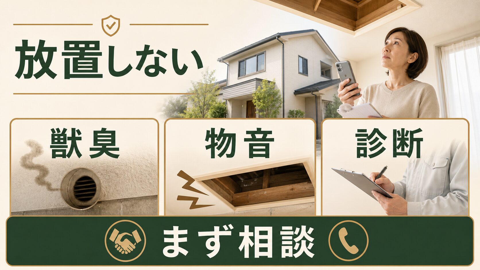 獣臭や物音を放置しないためのまとめイメージ