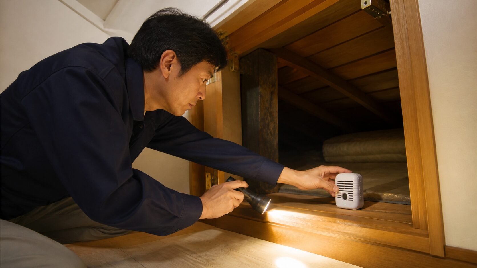 光や音の対策機器を設置するイメージ