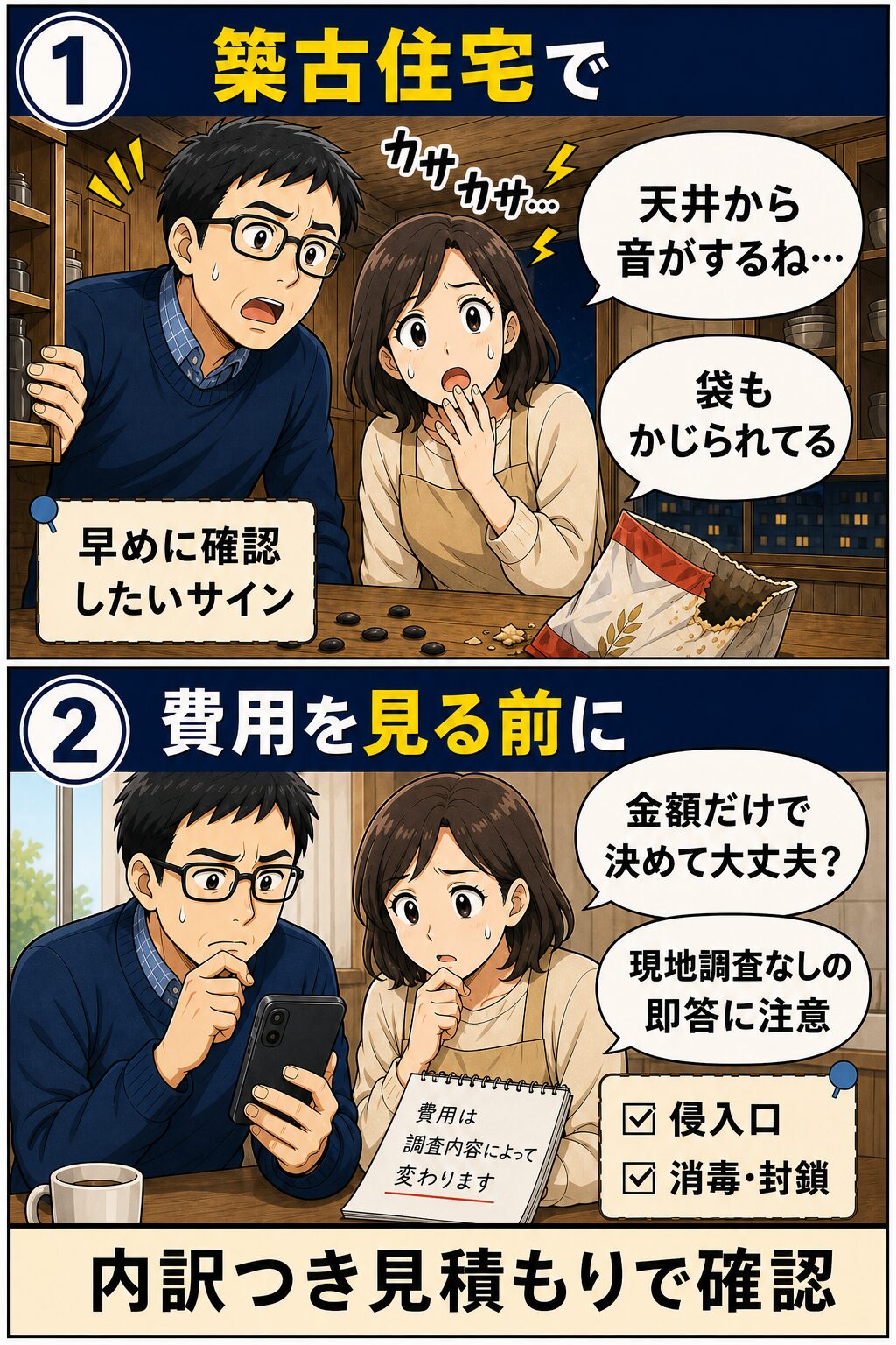 柏市のネズミ駆除で安さだけで選んで再発し、結局高くつく柏市のネズミ駆除を解説する漫画1