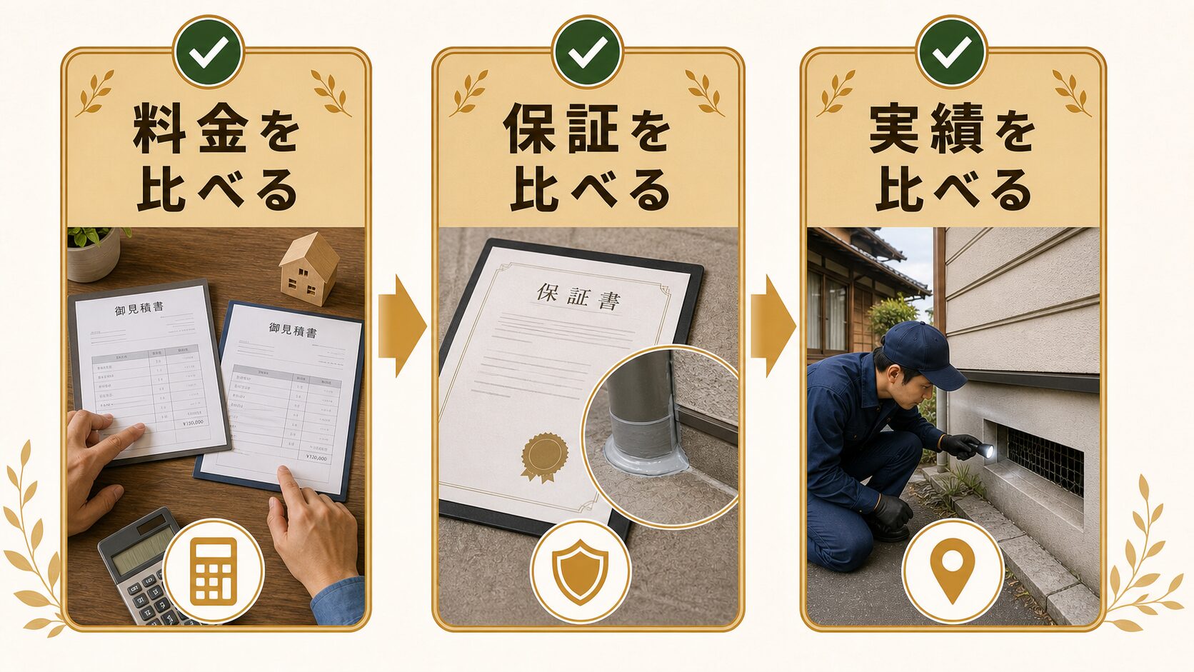 他社と比較検討するイメージ