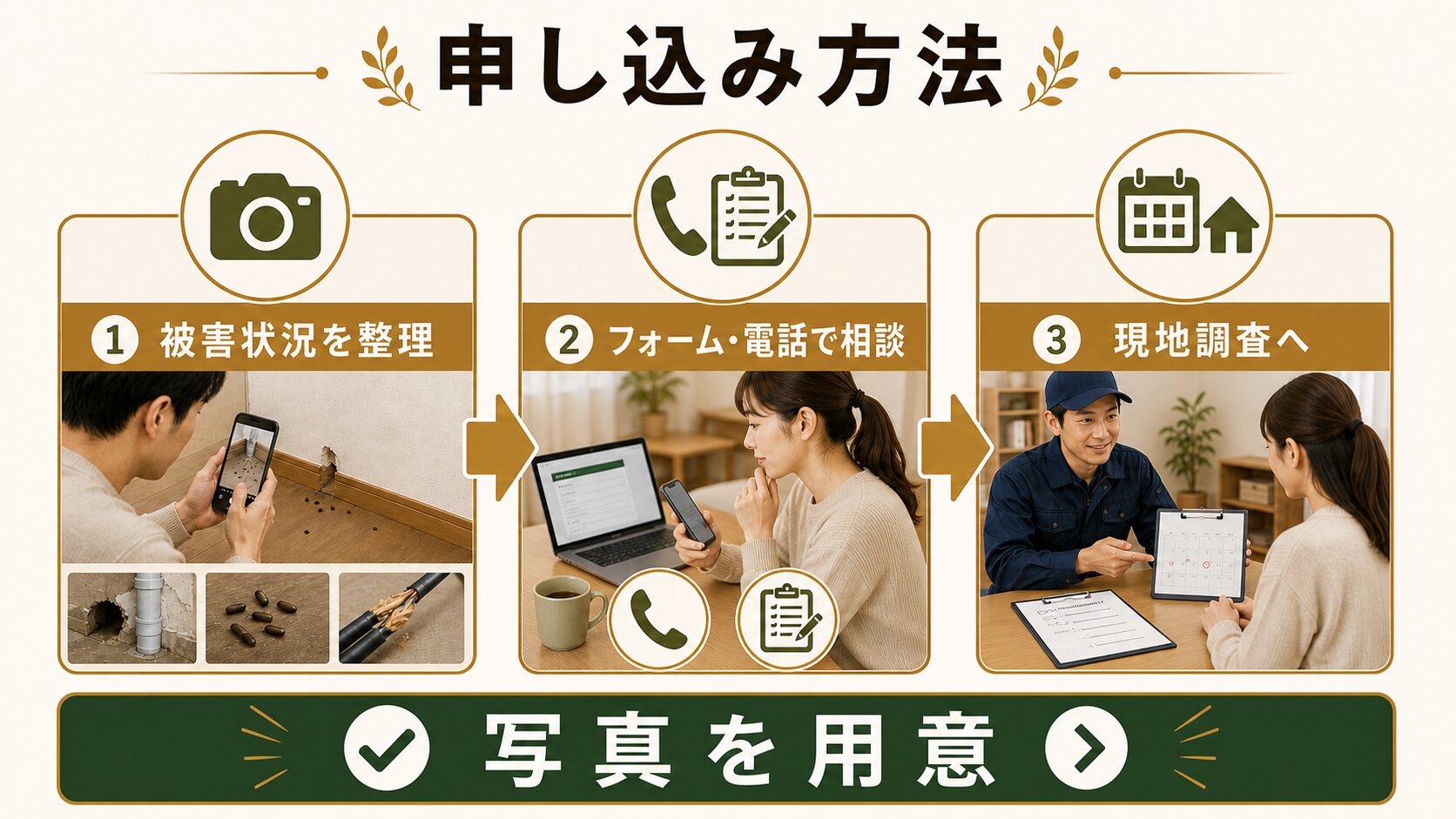 申し込み方法は電話・フォームの2経路のイメージ