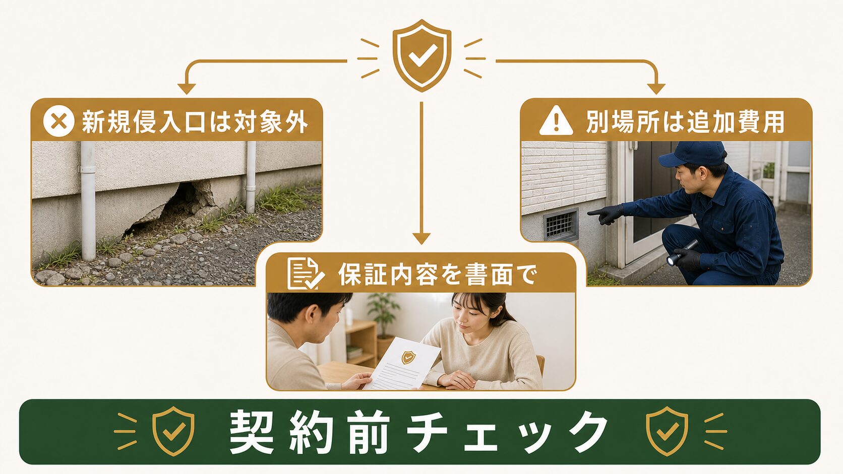 害虫獣SOSの保証内容を徹底解説｜「最長6年」の適用条件とはのイメージ