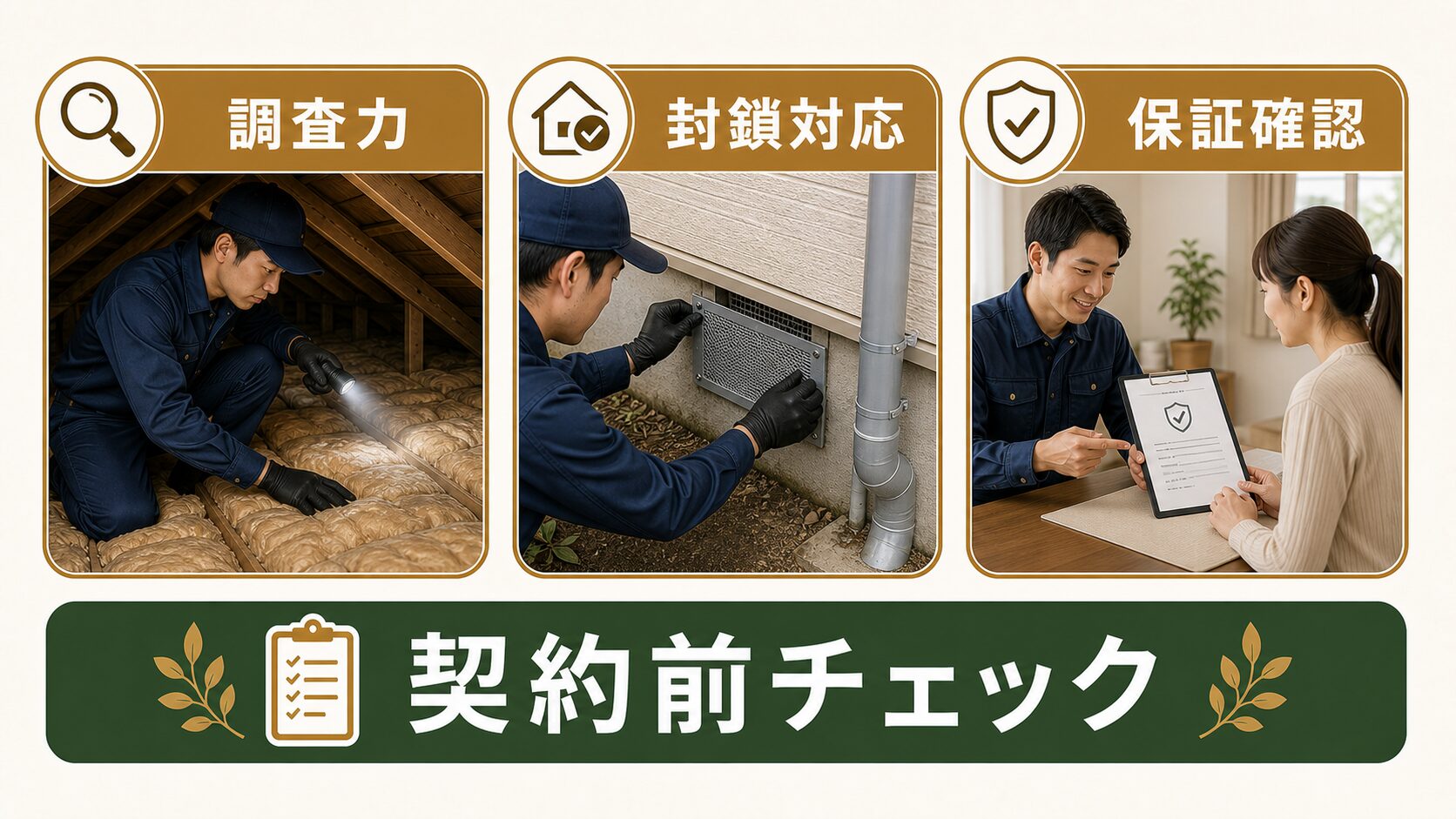 横浜市でアライグマ駆除業者を選ぶチェックポイントのイメージ