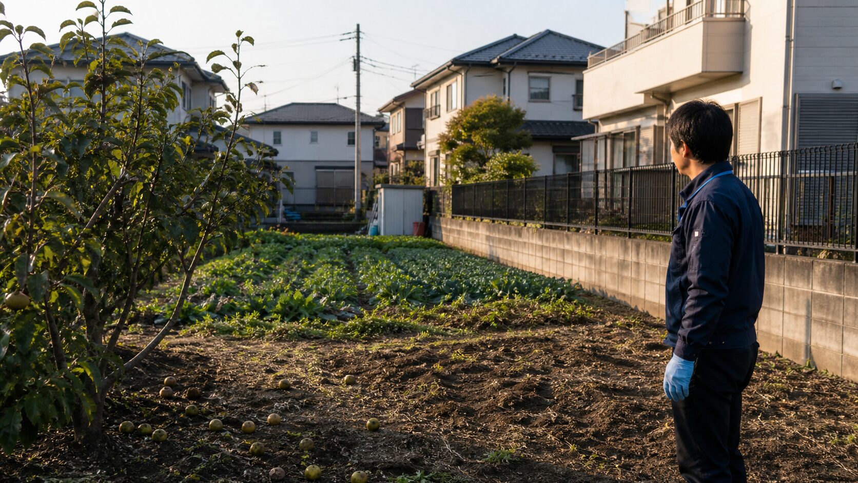 横浜市の農地と住宅街が近接する地域のイメージ