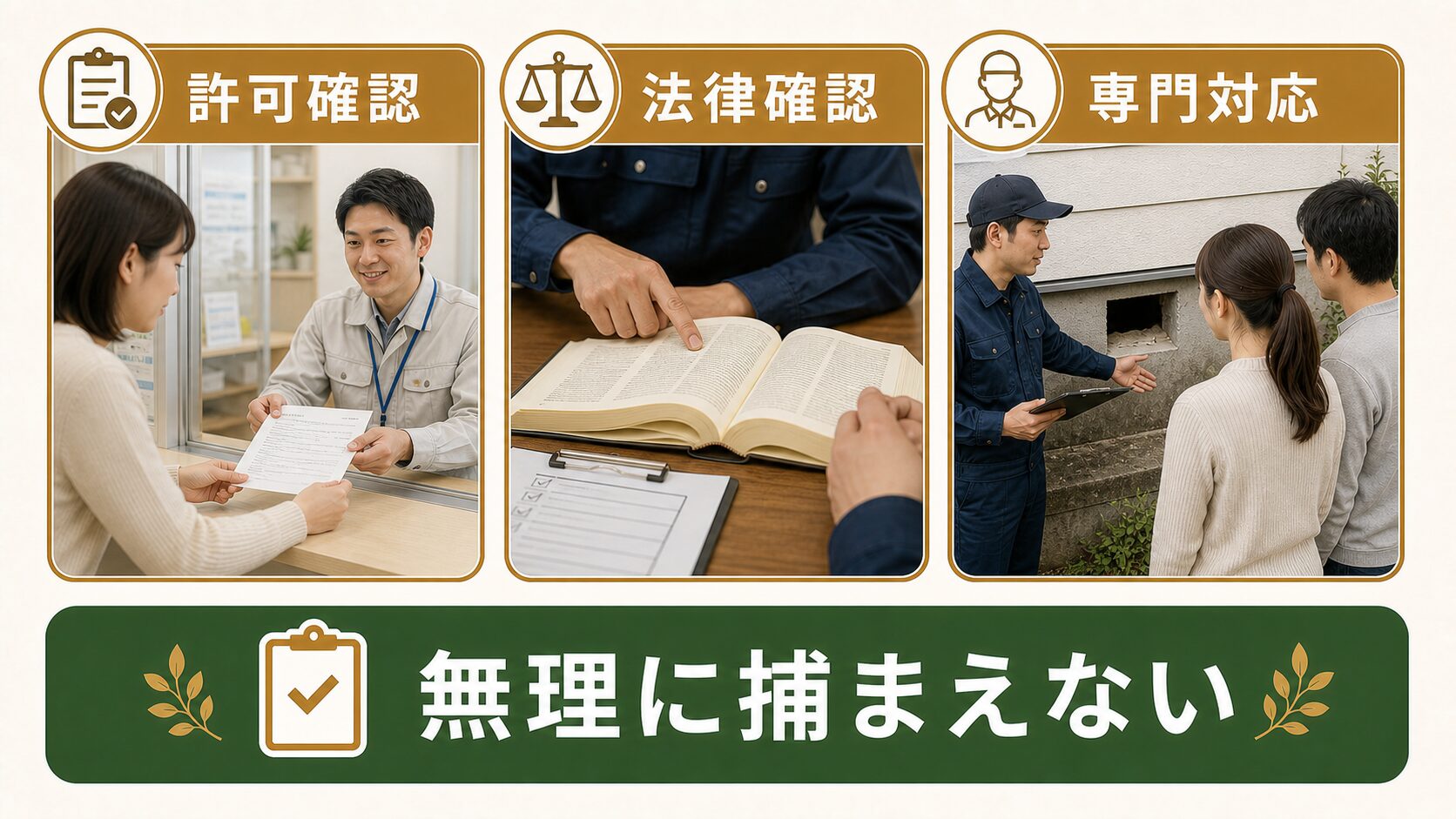 アライグマの法律と捕獲許可確認のイメージ