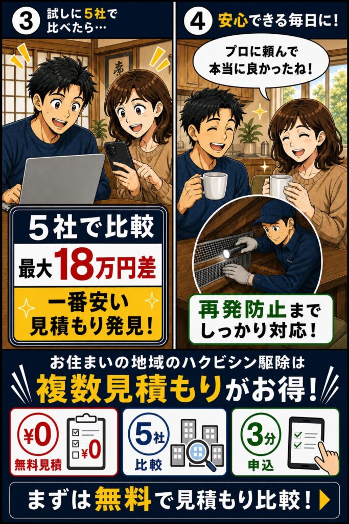 見積もりを1社だけで決めて後悔する4コマ漫画(複数社比較の大切さ)②