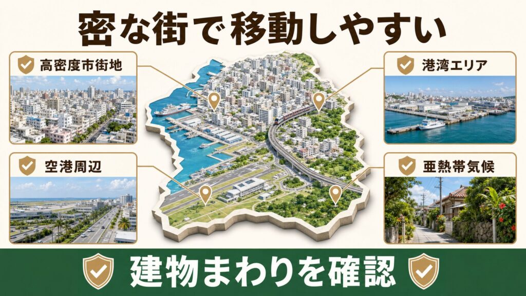 那覇市の人口密度の高さを示すイメージ
