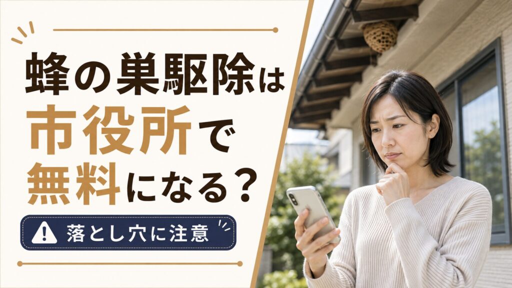 蜂の巣駆除は市役所で無料になる？のアイキャッチ画像